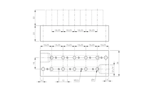RD 310 403. Alaplap az M(O)D 310 403 és M(O)D 310 463 szelepekhez - 10-helyes