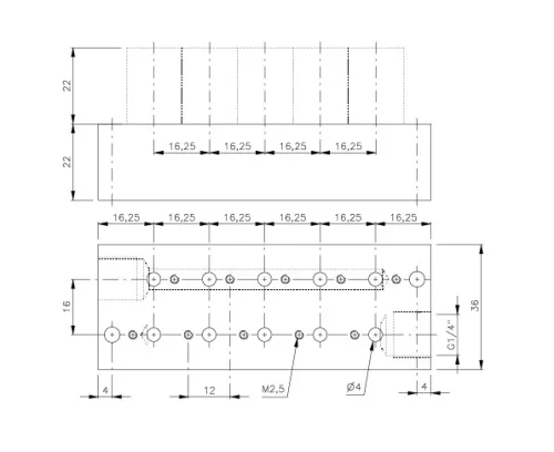 RD 314 403. Alaplap az M(O)D 310 403 és M(O)D 310 463 szelepekhez - 14-helyes
