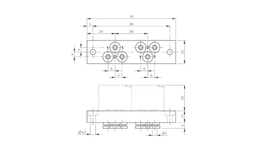 RP 2 344. Alaplap a VA 304 és ES 304 szelepekhez - pif 4mm