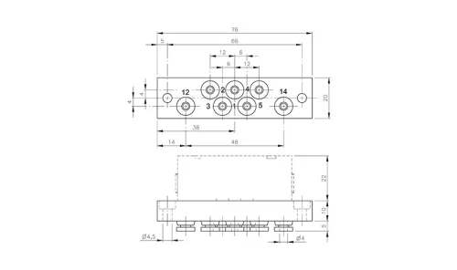 RP 5 344. Alaplap a P 5_ _ 304 szelepekhez - pif 4mm