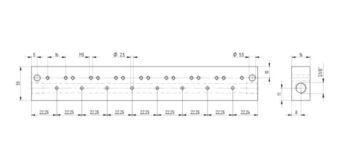 R 08. Alaplap az MH 3_ _ szelepekhez - 8-helyes