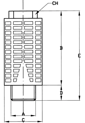 SPLF-1/8. Hangtompító - műanyag-porózus töltettel