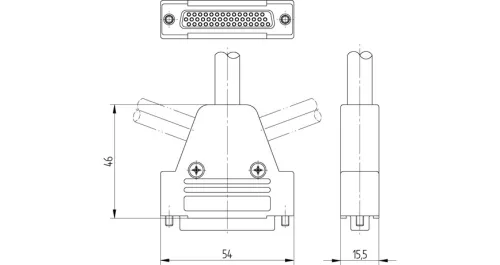 ST54 40 L3000. Elektromos, multipólusú csatlakozó, univerzális kivitel - 40 pólus - 3 m kábel