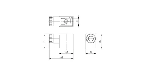 ST 223 24. Elektromos csatlakozó - 22mm - LED (zöld) - 24V AC/DC