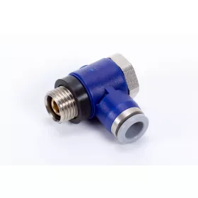   SUC-219M-1/4N-8P. Sarok fojtó-visszacsapó szelep, bemenő levegő fojtva - szelepbe