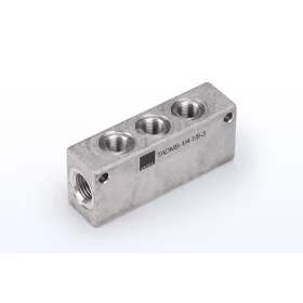   TADMS-1/2-3/8-3. Elosztótömb - G1/2" - G3/8" - 1x3 helyes + tápcsatorna