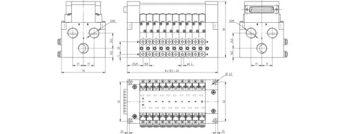 TL10 518 344. Szelepsziget az MMD _ _ _ 304 T szelepekhez - 18-helyes