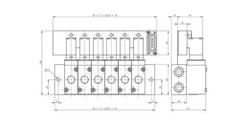 TL22 310 703. Szelepsziget az M(O)K 310 703 T szelepekhez - 10-helyes