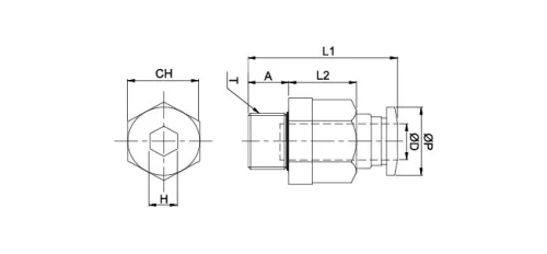 TP-PS-16-1/2. Léghálózat egyenes csatlakozó