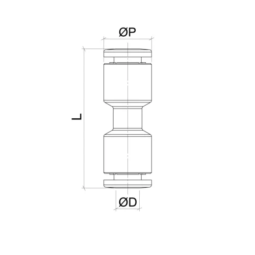 TQ-MCS-10. Push-In egyenes összekötő