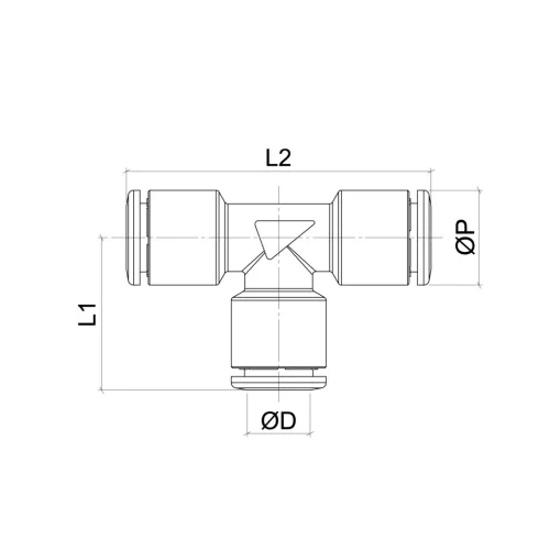 TQ-MCT-6. Push-In T összekötő