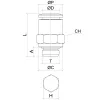 TQ-MS-10-1/2. Push-In egyenes csatlakozó