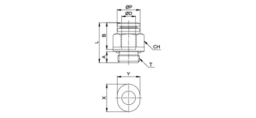 TQ-PS-3-M3-C. Push-In egyenes csatlakozó