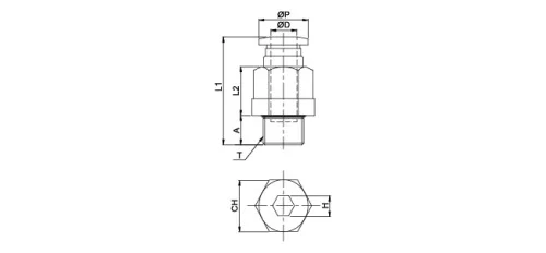 TQ-PS-8-1/2. Push-In egyenes csatlakozó