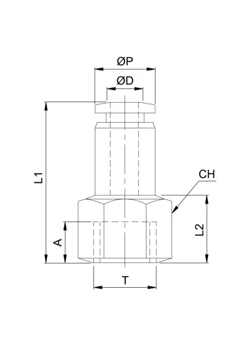 TQ-PSF-12-1/2. Push-In egyenes csatlakozó
