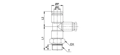 TQ-PTT-4-1/4. Push-In L csatlakozó