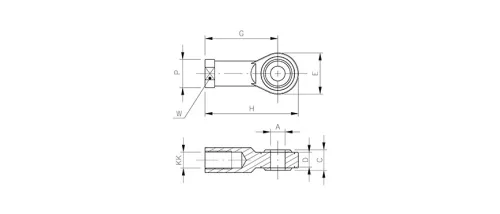UK-M10X1,25. Gömbcsuklós fej belső menettel - M10x1,25
