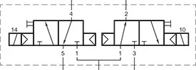 VTB 232 503. Dupla pneumatikus vezérlésű 3/2-es szelep - alaplapos - NC-NO - G 1/8"