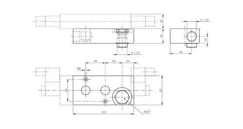 ZVP 121. Adapter NAMUR szeleppel szerelt munkahengerekhez - G1/2"